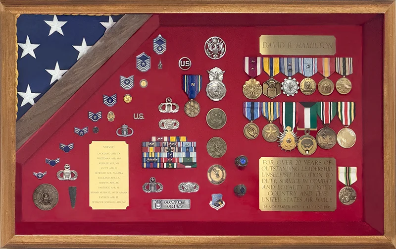 Attorney David B. Hamilton, practicing in Knoxville, proudly displays various military medals he has received